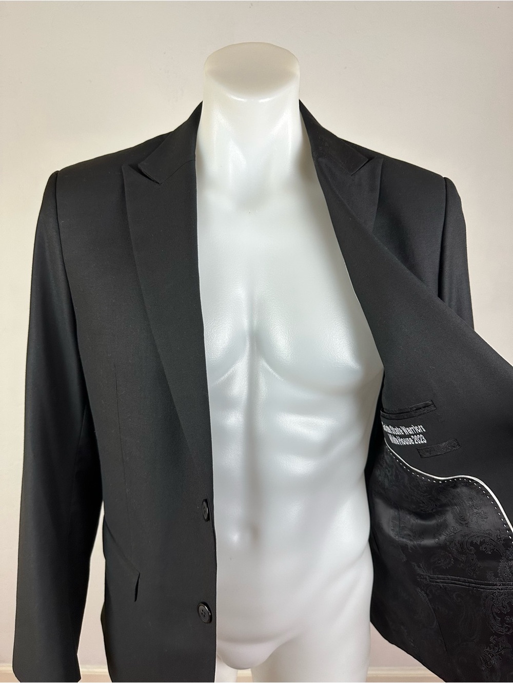 One-of-a-Kind White House NBA Blazer in Superfine Black Wool
